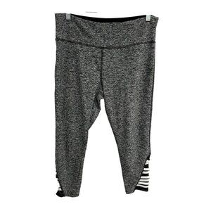 Vogo Heather Gray Activewear Leggings Side Striped Cutout Detail  Size L